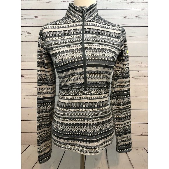Nike pro Long Sleeve Shirt 1/4 zip pullover size Small Geometric Sweatshirt Half - Picture 1 of 6